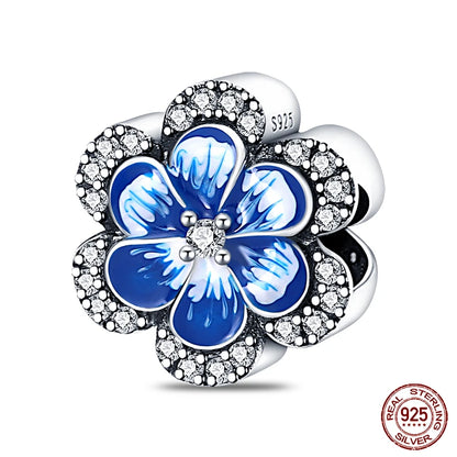 100% 925 Sterling Silver Creative Blue Luminous Firefly Charms Pendants Fit Qikaola 925 Original Bracelets DIY Birthday Jewelry