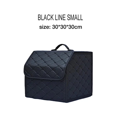 Organizador de Maletero de Coche | Caja de Gran Capacidad | Plegable de Cuero | Multiusos para Herramientas y Accesorios | Emergencias