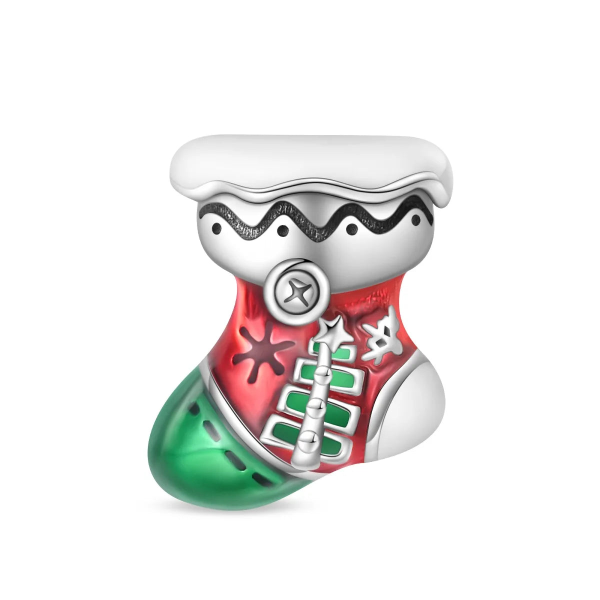 Charm Navideño Disney en Plata 925 – Abalorios Mickey y Minnie para Pulseras Originales Mujer
