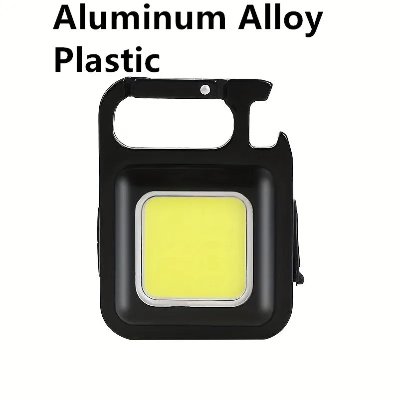 Mini Linterna LED COB Recargable USB – Llavero Portátil con Imán, 4 Modos de Luz para Camping, Pesca y Emergencias