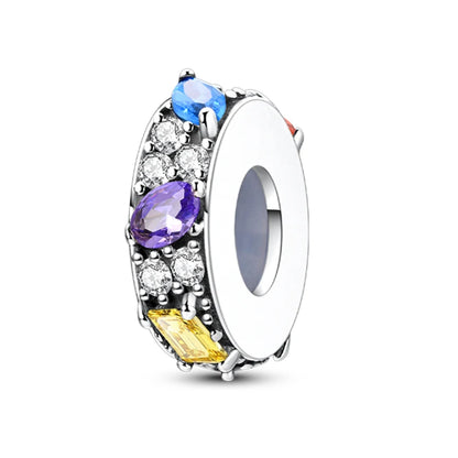 Charm de Plata 925 con Mariposa y Dragón – Abalorio Colorido con Zirconia Arcoíris para Pulseras DIY