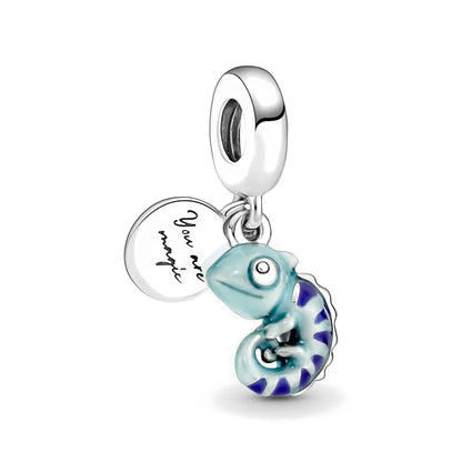 Charm pulpo azul en plata 925 – Colgante con cuentas, compatible Pandora, pulsera DIY mujer