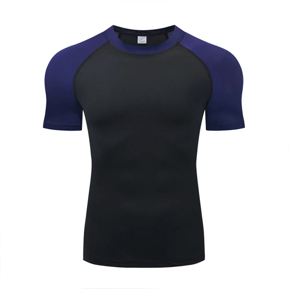 Camiseta Compresiva Hombre – Gym, Fitness, Running y Entrenamiento Outdoor, Manga Corta, Transpirable, Ajuste Elástico, Estilo Bat/Man