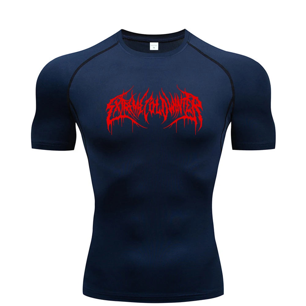 Camiseta Compresiva de Manga Corta para Hombre – Fitness, Gym, Running y Bodybuilding, Secado Rápido, Workout T-Shirt S-3XL