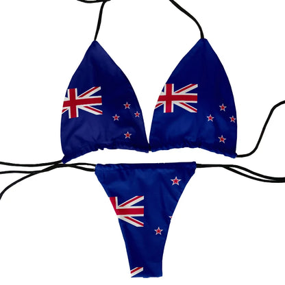 Bikini Divertido Mujer | Estampado Bandera 2 Piezas Playa y Piscina