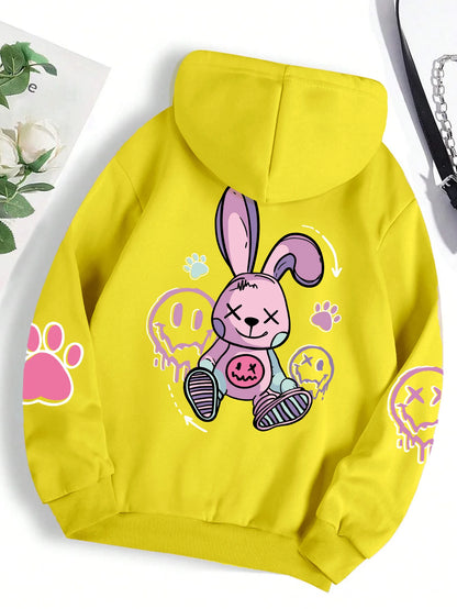 Sudadera Oversize Mujer Estilo Hip Hop | Hoodie Casual Estampado con Felpa Cálida Otoño Invierno