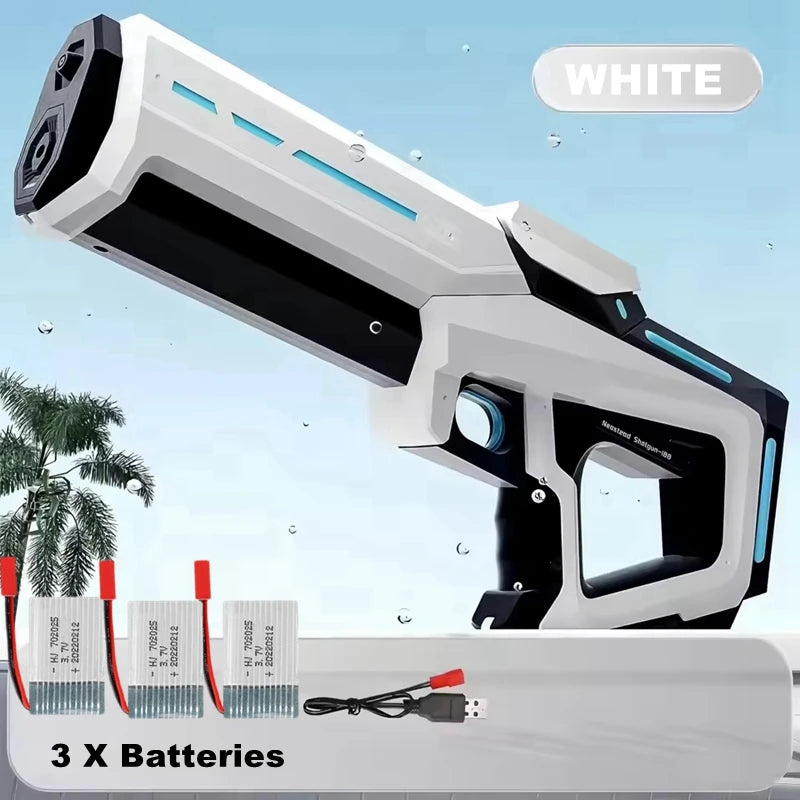 Pistola de Agua Eléctrica Potente – Juguete Automático para Niños y Adultos | Diversión de Verano Playa y Piscina