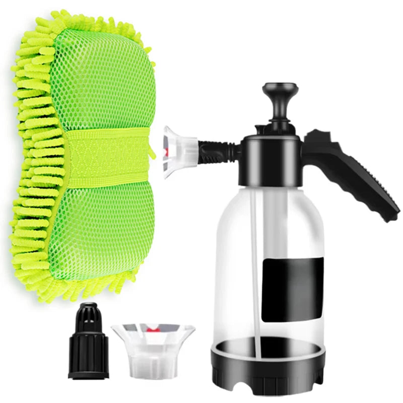 Pulverizador de Espuma Transparente 2L | Manual a Presión para Lavado de Autos y Limpieza
