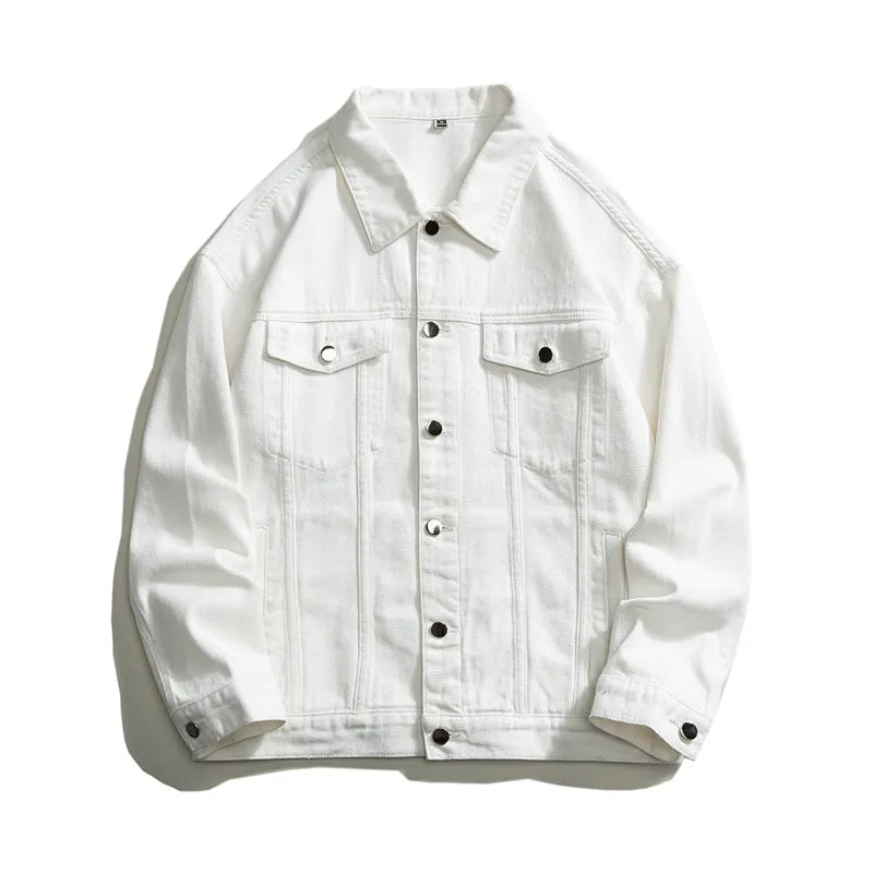 Chaqueta Vaquera Oversize Hombre 5XL | Denim Jacket Verde Blanco Azul Negro Streetwear Hip Hop Casual con Solapa