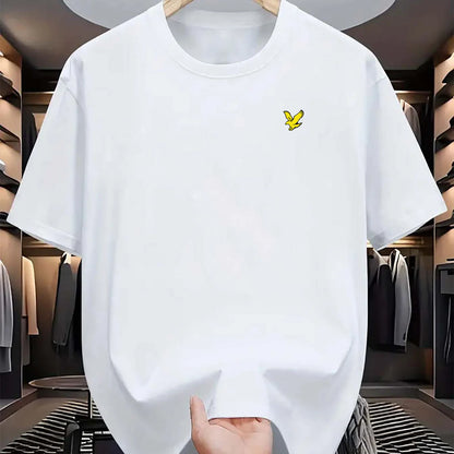 Camiseta Hombre Verano 100% Algodón | Casual Deportivo Oversized | Estampado Águila Manga Corta Cuello Redondo