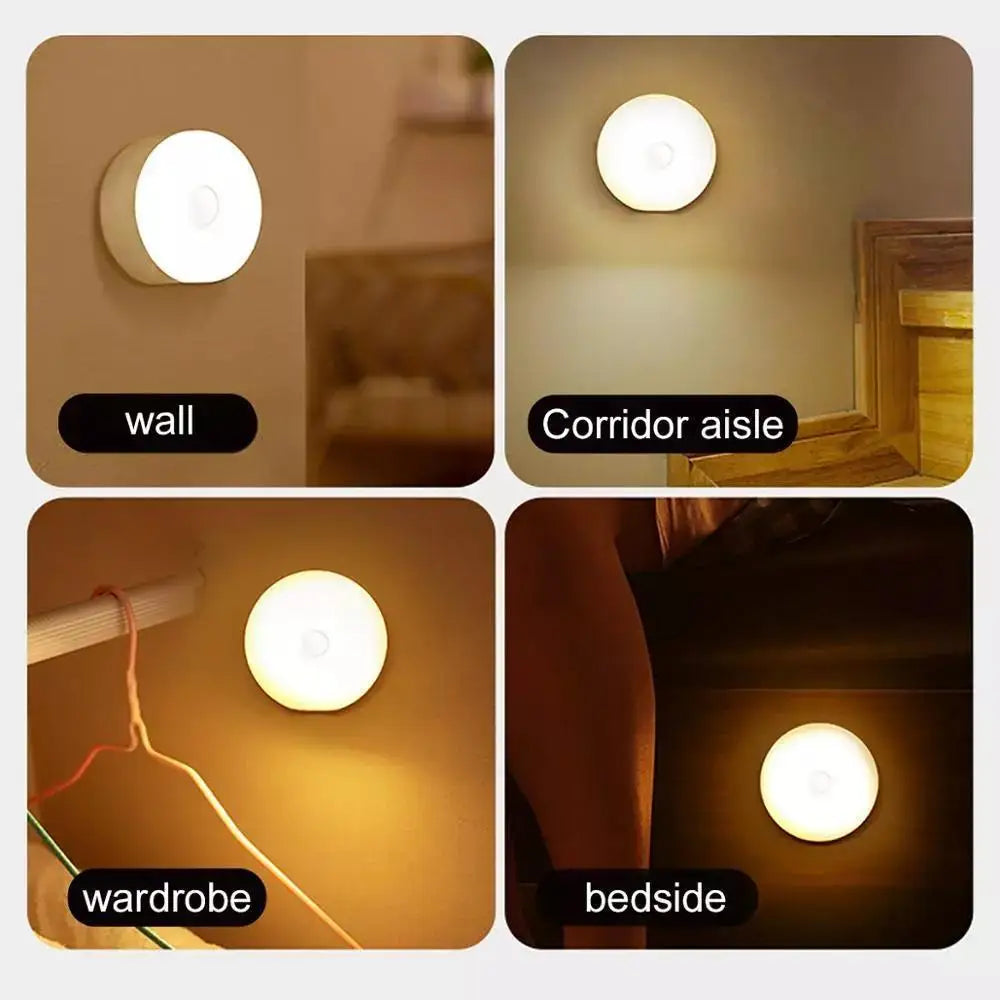 Lámpara LED Inteligente con Sensor de Movimiento | Luz Nocturna Recargable USB | Inalámbrica con Imán para Emergencia y Hogar