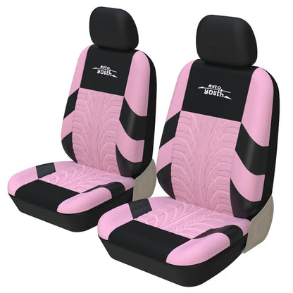 Juego de 2 Fundas de Asiento Universales AUTOYOUTH | Cubreasientos con Diseño de Huella de Neumático