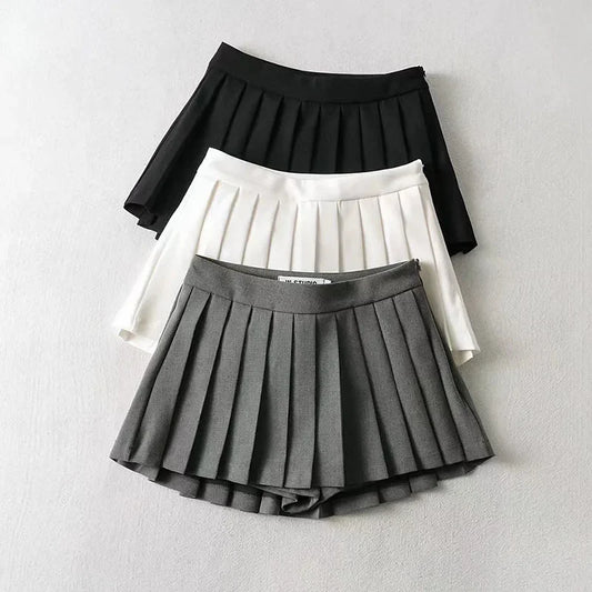Falda Plisada Blanca Mujer | Mini Falda Cintura Alta Estilo Coreano Tenis Vintage Verano