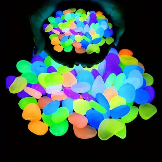 100 Piezas Piedras Luminosas Decorativas | Guijarros que Brillan en la Oscuridad para Jardín, Acuario y Terraza