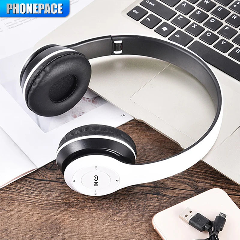 Auriculares P47 Inalámbricos Bluetooth 5.0 | Cascos Estéreo Plegables con Micrófono, Cancelación de Ruido y Control de Voz