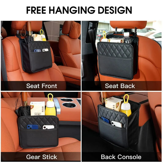 Organizador de Asiento Trasero para Coche | Caja de Almacenamiento Impermeable con Bolsillo para Teléfono y Accesorios