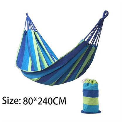 Hamaca Doble para 2 Personas de Algodón y Lona con Cuerdas para Árbol – Patio, Jardín, Terraza Interior y Exterior (Rojo, Azul)