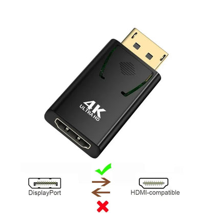 Adaptador DisplayPort (DP) a HDMI 1080p/4K – Cable de Video y Audio para PC, Laptop, TV, Monitor y Proyector