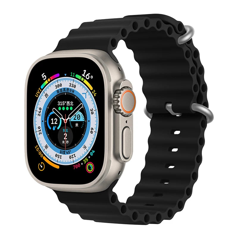 Correa Ocean de silicona para Apple Watch – Compatible Ultra 2, Series 10-5 (38mm-49mm)