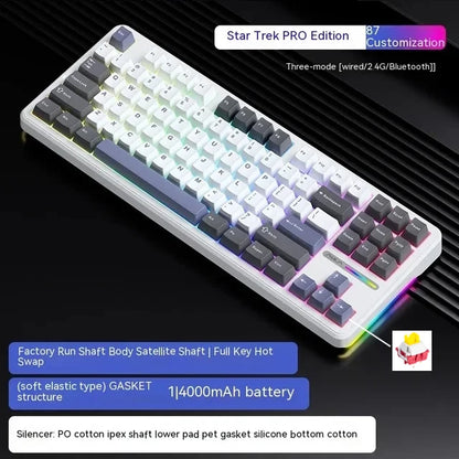 Teclado Mecánico AULA F87Pro – 87 Teclas, Triple Modo (USB/2.4G/Bluetooth), RGB, Hot-Swap y Batería 4000mAh