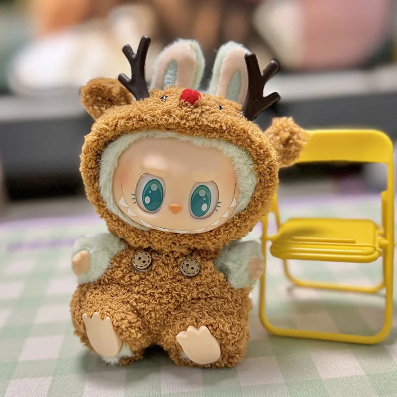 Ropa de Muñeco de Peluche 17cm | Accesorios Mini para Labubu Kpop Idol - Traje de Tiburón DIY