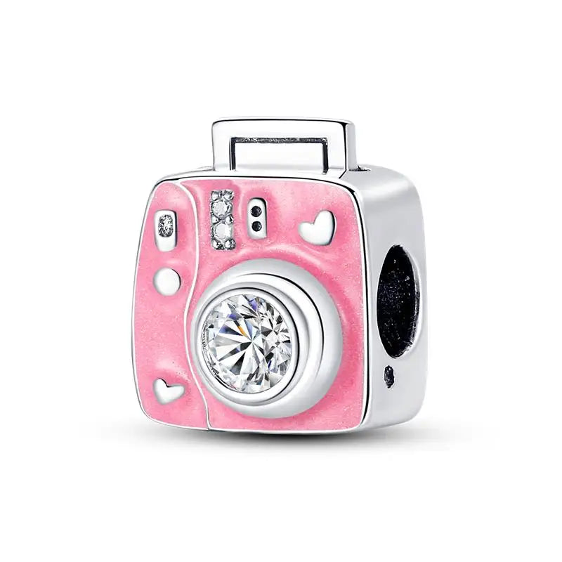 Charm princesa ángel rosa plata 925 – Abalorio de cumpleaños para pulsera tipo Pandora mujer