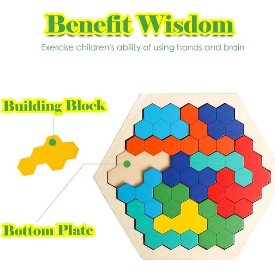 Rompecabezas Tangram de Madera – Juguete Educativo Montessori para Niños, Puzzle DIY de Aprendizaje y Entrenamiento Cognitivo
