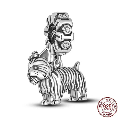 Charm camaleón y luciérnaga en plata 925 – Dije animal brillante, compatible Pandora, pulsera y collar mujer