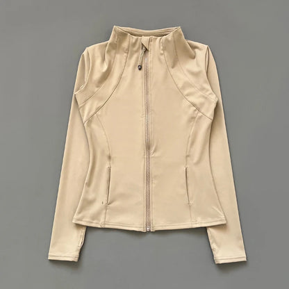 Chaqueta Deportiva de Mujer Quick Dry | Sudadera Slim Fit con Cremallera y Cuello Alto para Yoga, Running y Fitness