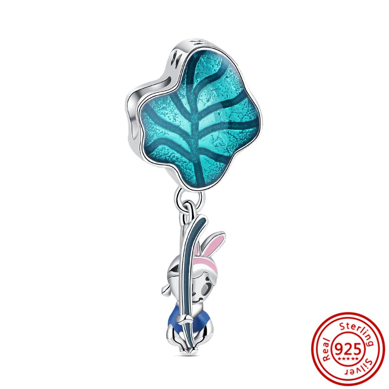 Charm trébol verde dopamina en plata 925 – Flor del bosque para pulsera DIY compatible Pandora mujer
