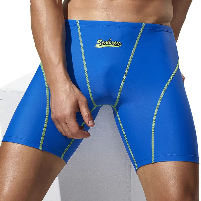 Bañador Hombre Boxer Largo | Shorts Natación Fitness Transpirables Secado Rápido – Swimwear Cintura Baja
