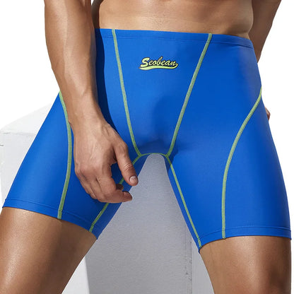 Bañador Hombre Boxer Largo | Shorts Natación Fitness Transpirables Secado Rápido – Swimwear Cintura Baja