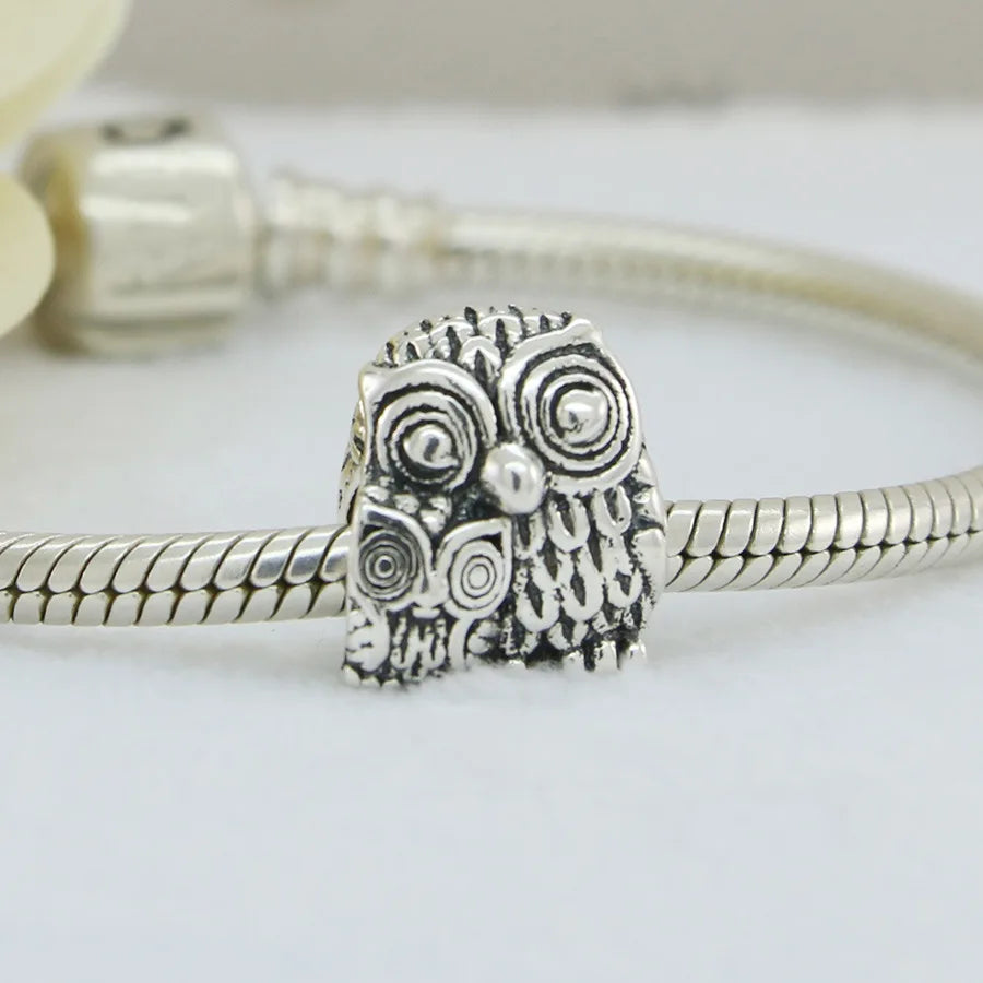Charm Plata 925 Árbol de la Familia, Pluma, Copo de Nieve y Niño | Dijes Colgantes Compatibles con Pulseras Pandora