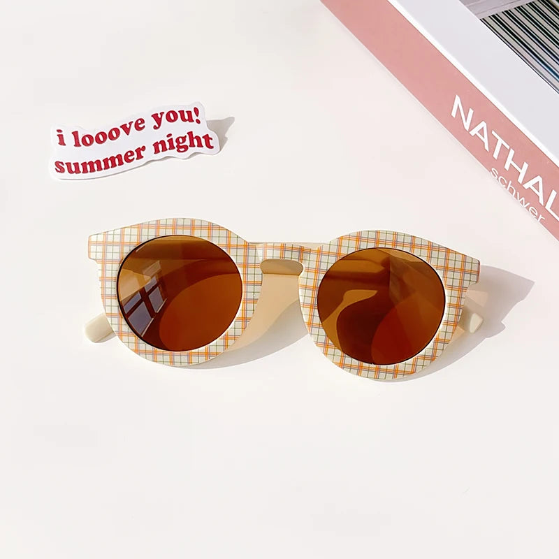 Gafas de Sol Vintage Redondas para Niños | Protección UV400 Acrílico Frosted