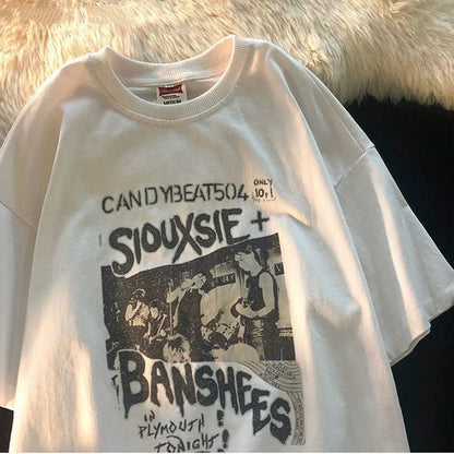 Camiseta Oversize Mujer Vintage | Estilo Grunge Harajuku Y2K Streetwear