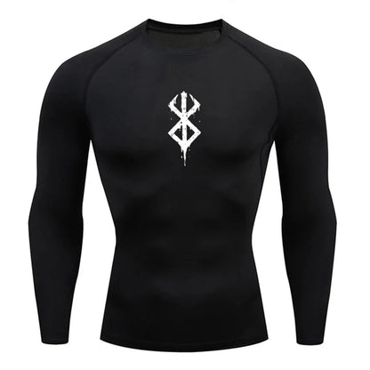 Camiseta Compresiva Anime Berserk Guts para Hombre – Gym, Running y Fitness, Manga Corta, Transpirable y Secado Rápido