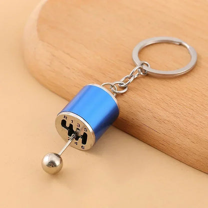 Llavero Metálico Mini Caja de Cambios con Turbo | Colgante de Estilo Automotriz para Coche y Regalo