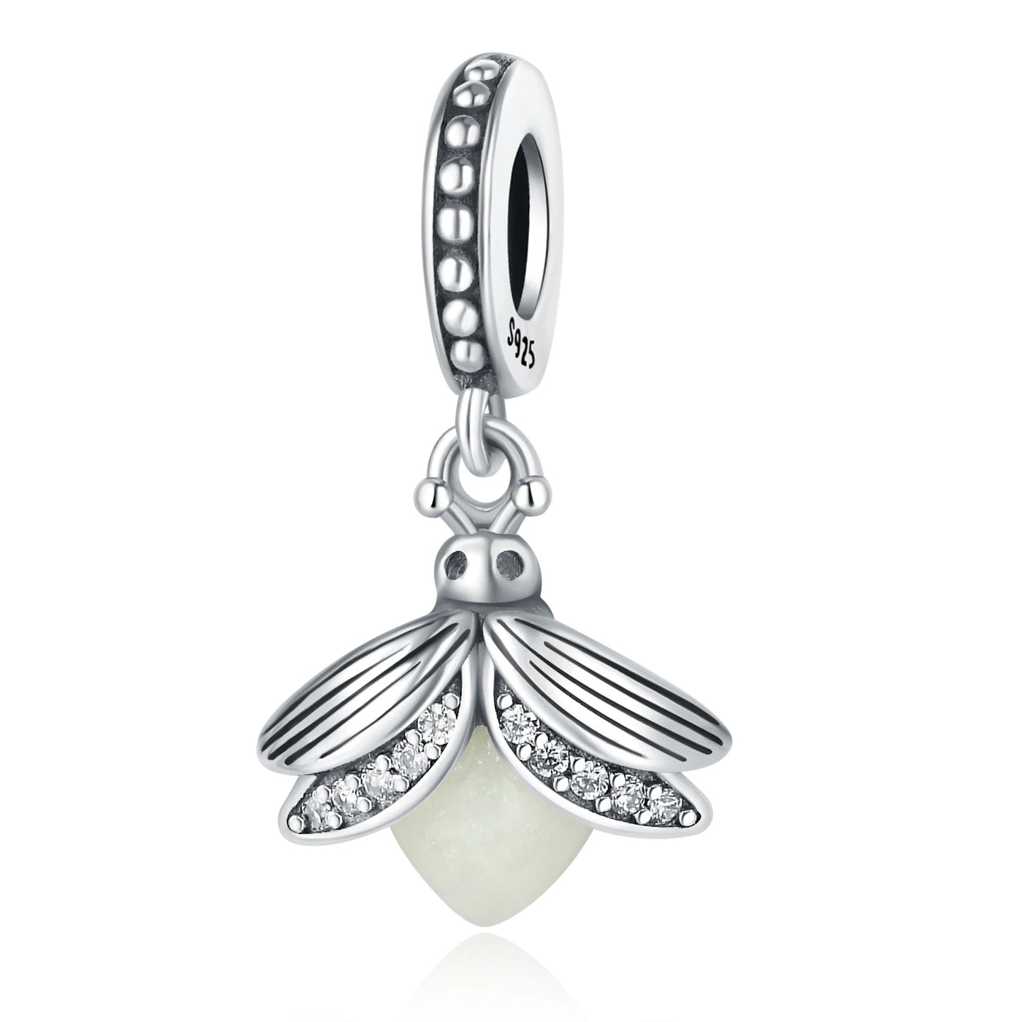 100% 925 Sterling Silver Creative Blue Luminous Firefly Charms Pendants Fit Qikaola 925 Original Bracelets DIY Birthday Jewelry