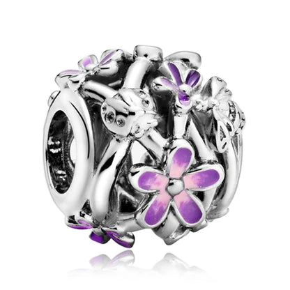 Charm trébol verde dopamina en plata 925 – Flor del bosque para pulsera DIY compatible Pandora mujer