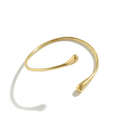 Ingemark Pulsera Abierta Vintage en Forma de Gota de Agua | Brazalete Geométrico Gótico para Mujer | Joyería Estética 2024 Regalo
