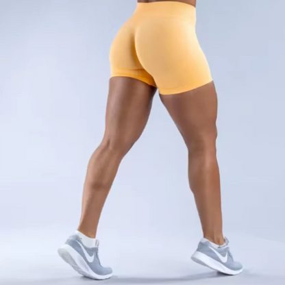 Shorts Deportivos Mujer Seamless | Cintura Triple Plisada Low Rise Yoga & Fitness