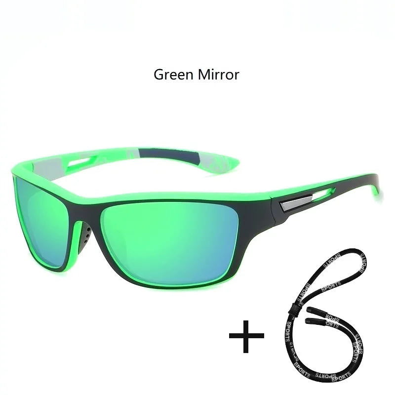 Gafas de Sol Deportivas Polarizadas con Cadena | Unisex Retro UV400 para Ciclismo, Pesca y Escalada