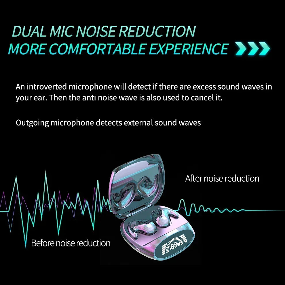 Auriculares invisibles Sleep – Bluetooth 5.3, IPX5 impermeables con micrófono, HiFi estéreo y batería de larga duración