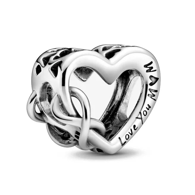 Charm Plata 925 Árbol de la Familia, Pluma, Copo de Nieve y Niño | Dijes Colgantes Compatibles con Pulseras Pandora
