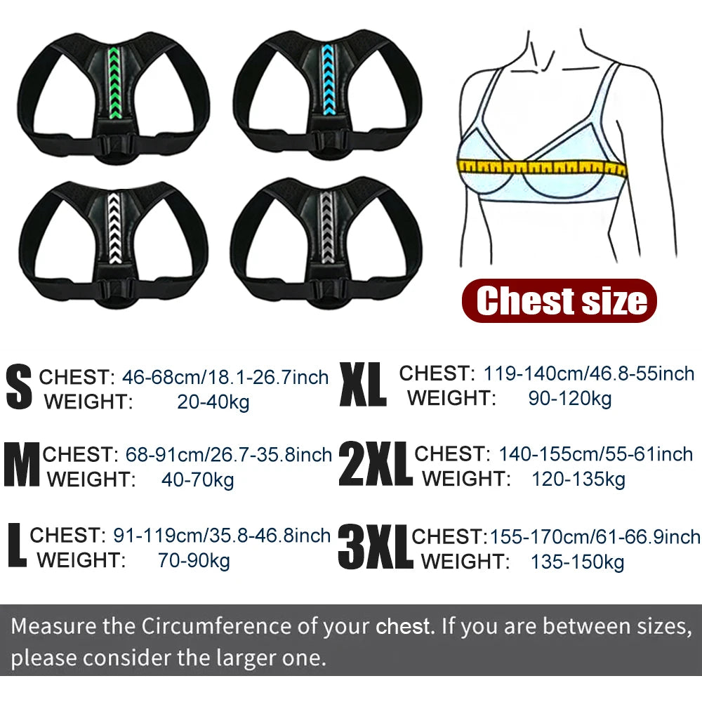 Tcare Corrector de Postura Ajustable Unisex | Corsé Ortopédico con Soporte Lumbar, Clavícula y Hombros