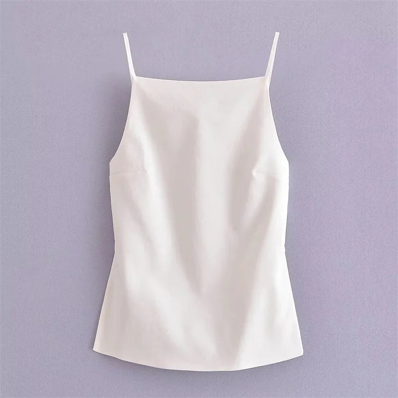 Top Mujer Sexy 2025 | Crop Top Sin Espalda con Tirantes Elegante Fiesta Verano