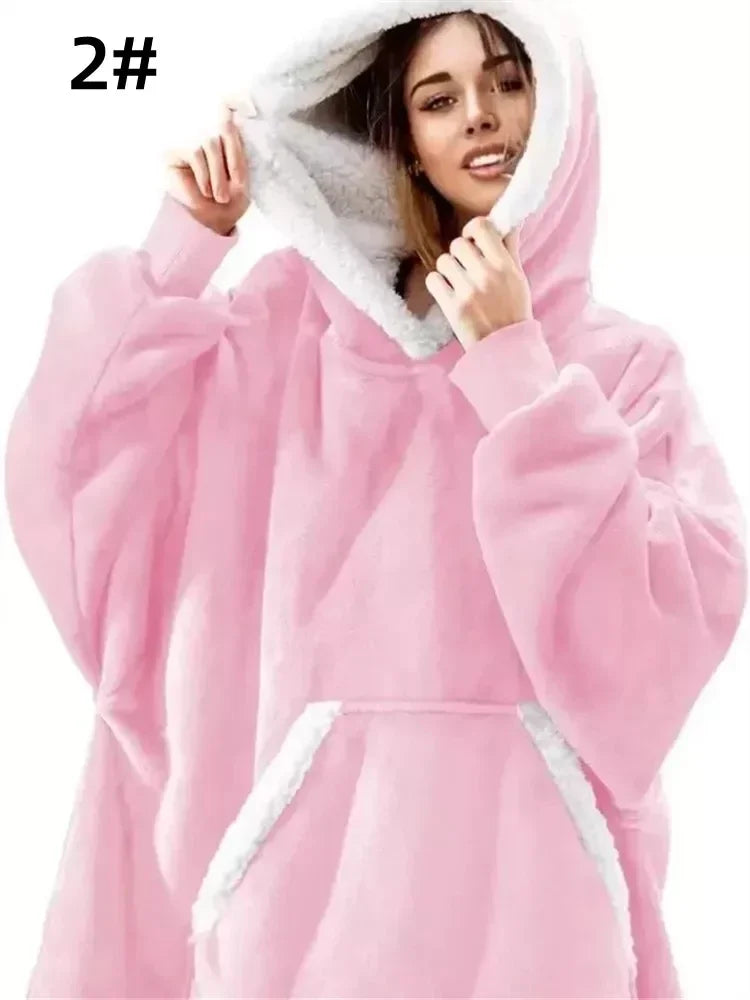 Sudadera Manta Oversize Unisex | Hoodie Cobija de Invierno con Mangas Largas y Forro Polar