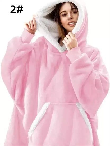 Sudadera Manta Oversize Unisex | Hoodie Cobija de Invierno con Mangas Largas y Forro Polar