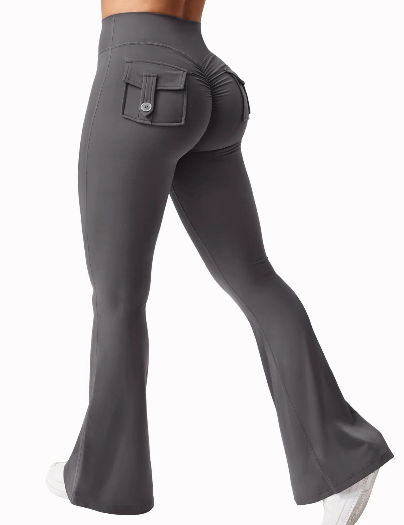 Leggings Yoga Mujer Pierna Ancha | Pantalones Deportivos Compresión con Bolsillos Estilo Naked Feeling