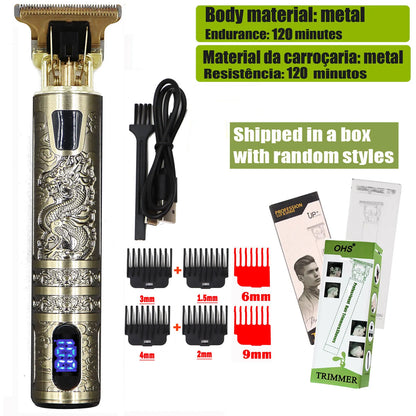 Máquina de corte T9 profesional – Cortapelos eléctrico 0 mm para barba, cabello y cuerpo con diseño recargable para barberos y uso en casa